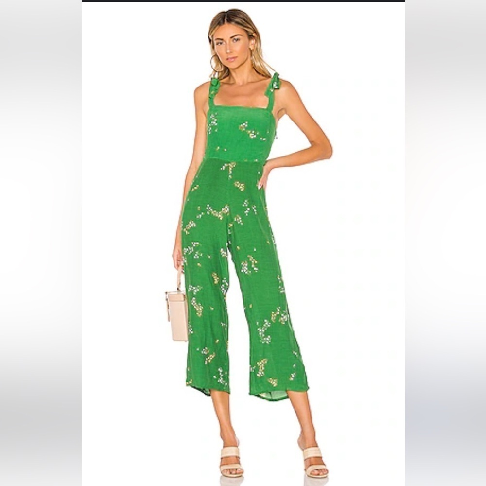 Faithfull the Brand Elsa Floral Jumpsuit Myrtille Green